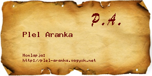 Plel Aranka névjegykártya